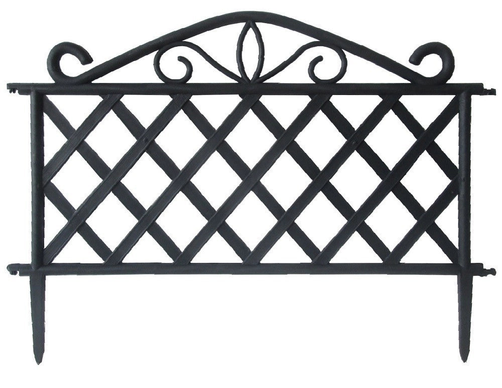 STECCATO NERO IN ABS CM 47,5X36H RECINZIONE AIUOLE PZ.8 GIARDINO