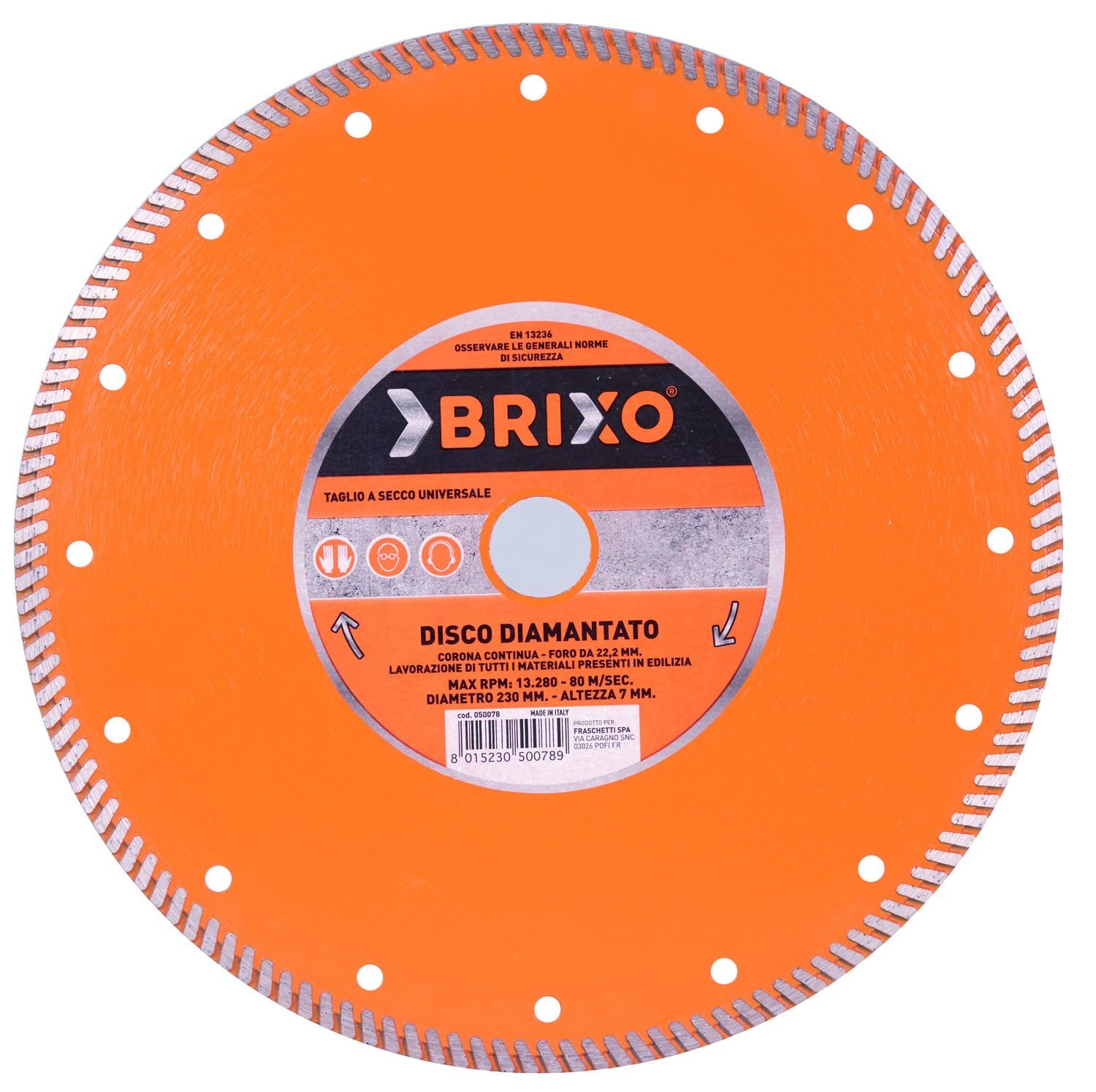 DISCO DIAMANTATO BRIXO SENZA FLANGIA D.230