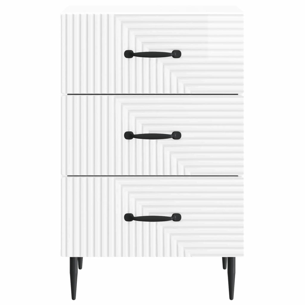 Armadio da Notte con cassetto Bianco Lucido 43 x 41 x 66,5 cm