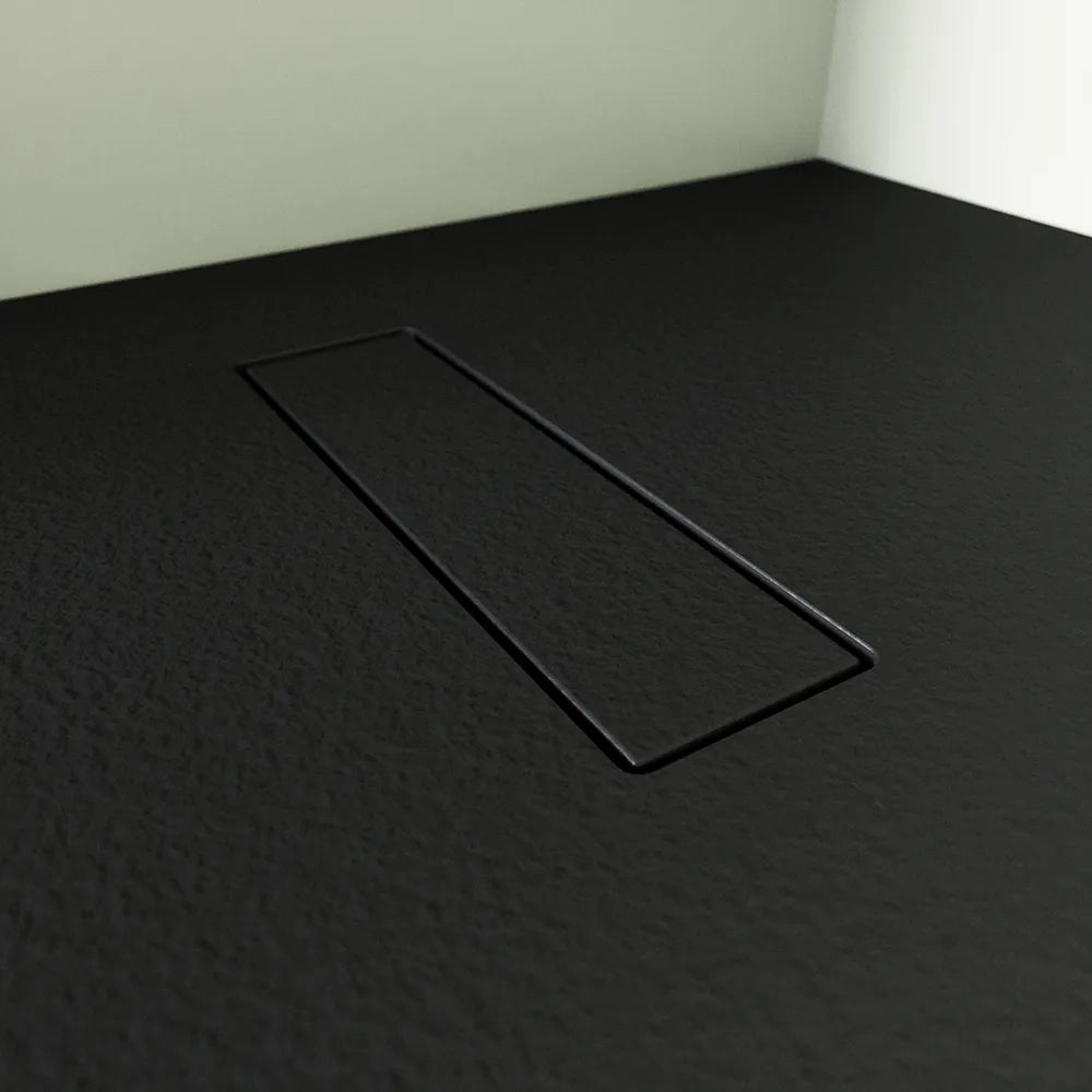 Piatto doccia 90x100 cm in marmoresina nero effetto pietra | Merlera
