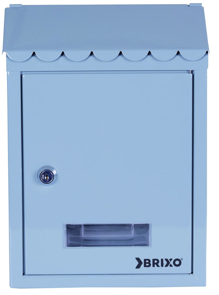 CASSETTA POSTALE BRIXO POPULAR IN LAMIERA COLORE GRIGIO CON TETTO L21xP7xH30 cm