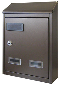 CASSETTA POSTALE CITY IN FERRO COLORE MARRONE/ORO-731.A  21x7xH30 cm
