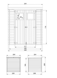 Casetta Birba 200x200x200H in legno nordico CON PAVIMENTO