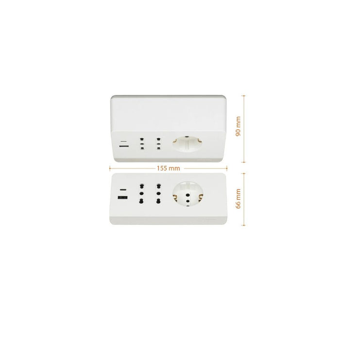 MULTIPRESA DA SCRIVANIA 2 USB BIANCA DI  BTICINO