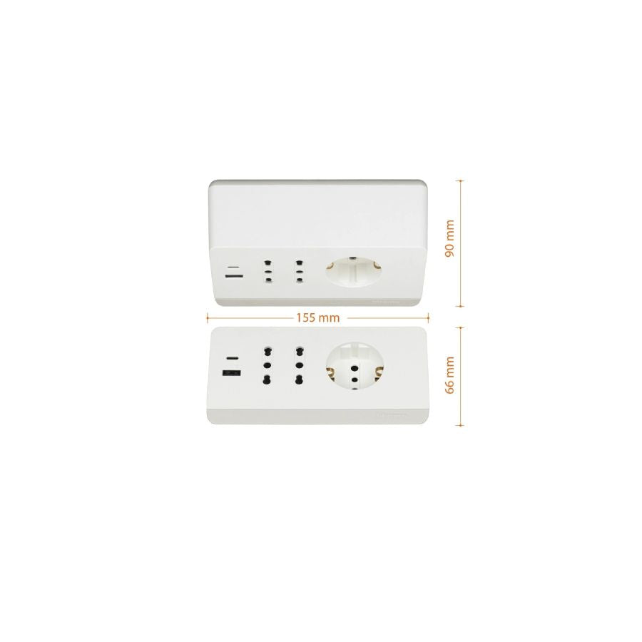 MULTIPRESA DA SCRIVANIA 2 USB BIANCA DI  BTICINO