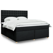 Giroletto a Molle con Materasso Nero 180x200 cm in Tessuto 3293675