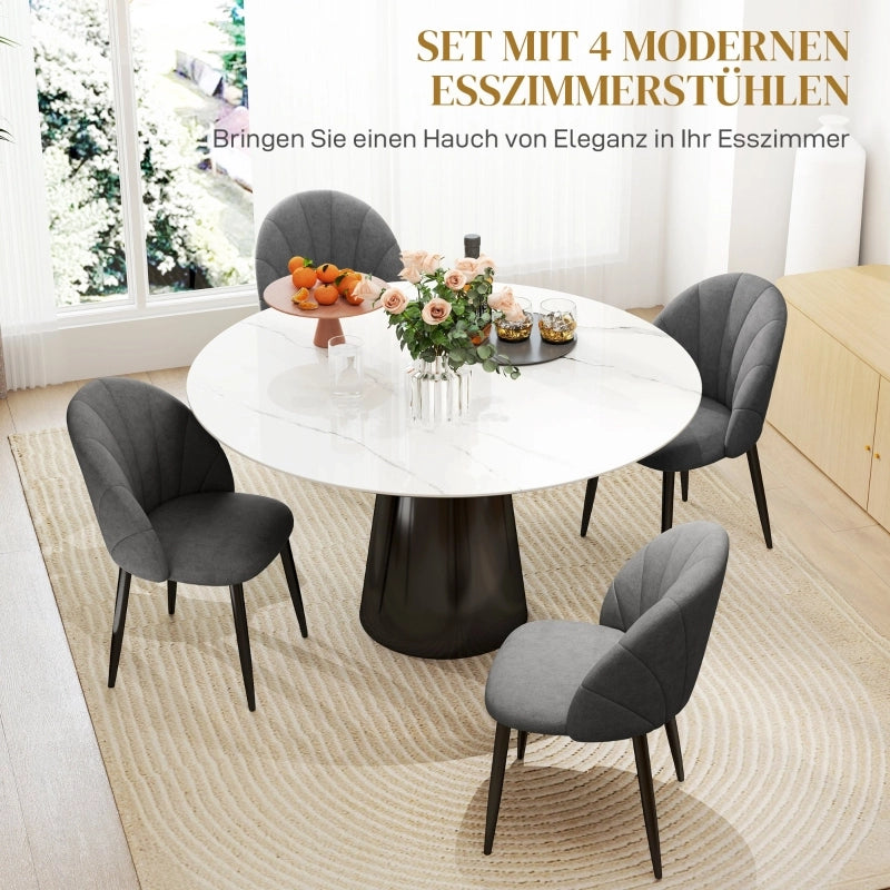 SET DA 4 SEDIE da pranzo 52x54x79 cm Grigio scuro in acciaio al carbonio
