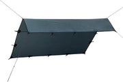 Tarp per trekking leggero e robusto, impermeabile 3x3 (M) / 3x4 (L) / 32x28m (Hex)
