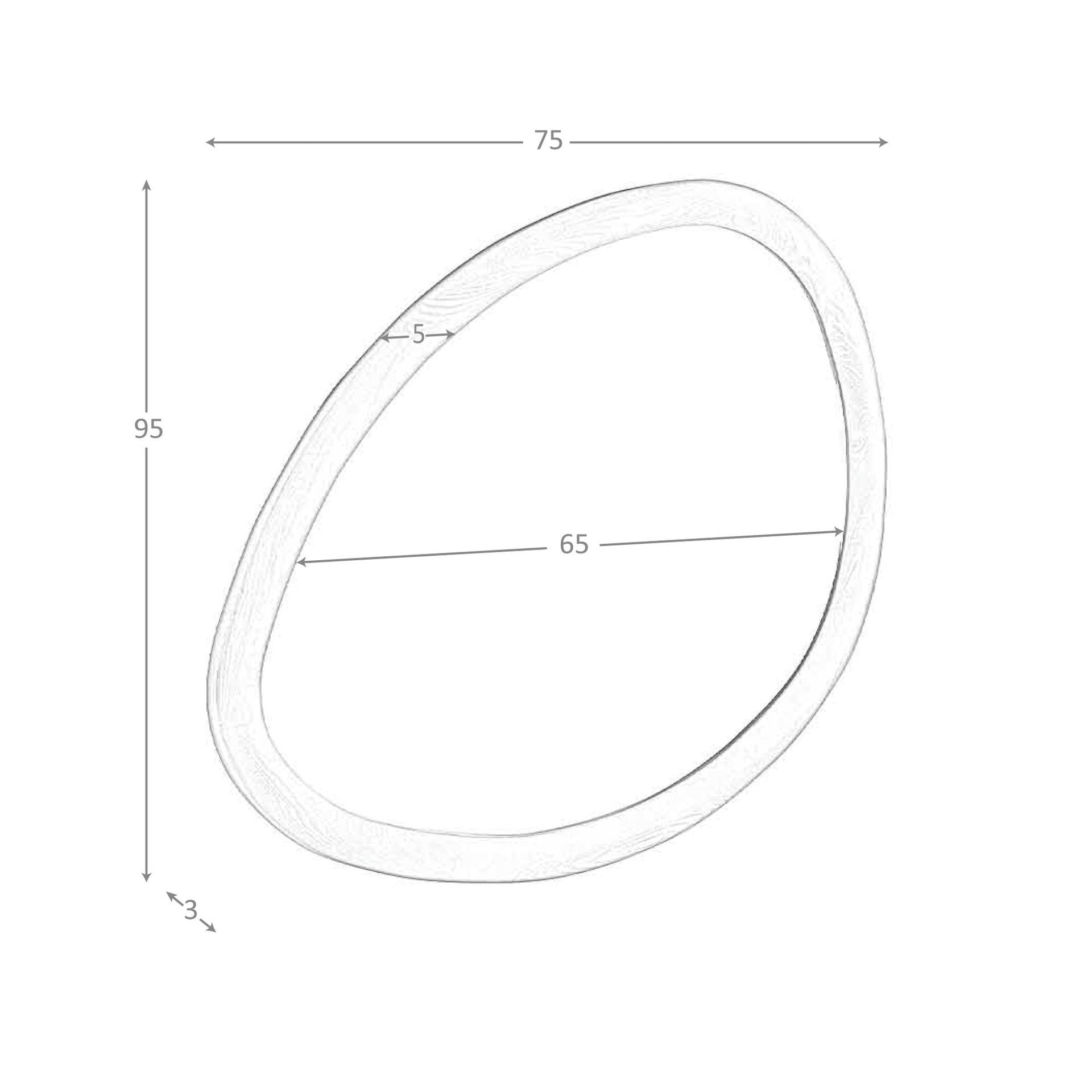Specchio da parete forma organica noce