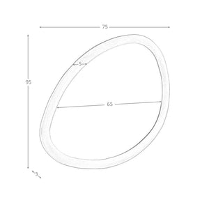 Specchio da parete forma organica noce