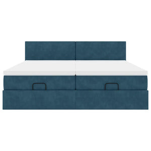 Struttura Letto Pouf con Materassi 200x200 cm Velluto