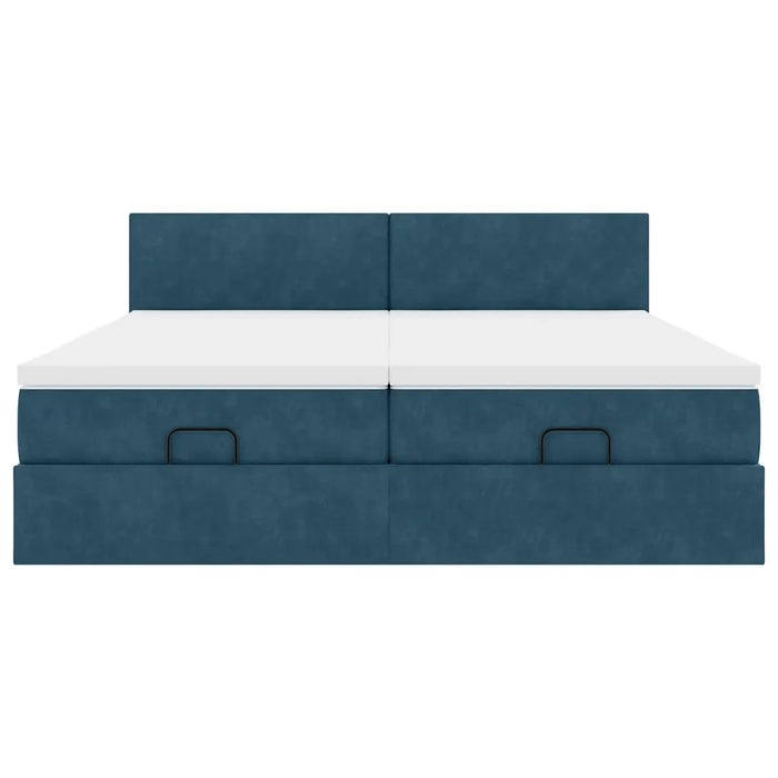 Struttura Letto Pouf con Materassi 200x200 cm Velluto