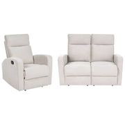 Set divano reclinabile manuale rivestito in velluto beige divano a 2 posti con poltrona design moderno funzione relax