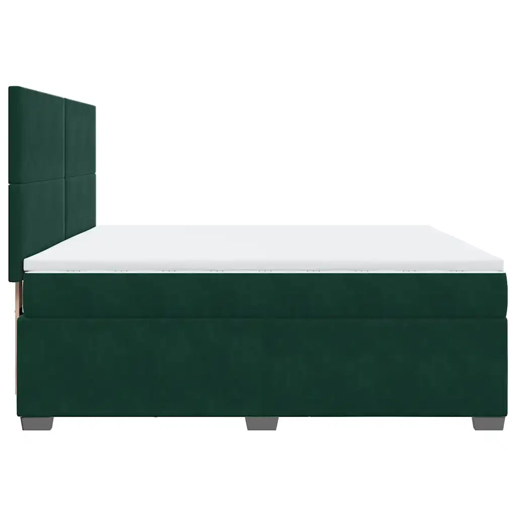 vidaXL Giroletto a Molle con Materasso Verde Scuro 180x200 cm Velluto