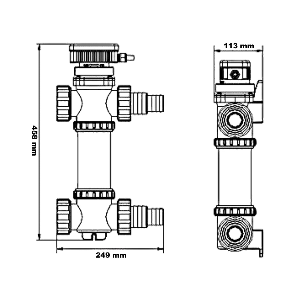 CUV-724 Chiarificatore per laghetti in acciaio inox 24W Sterilizzatore UVC