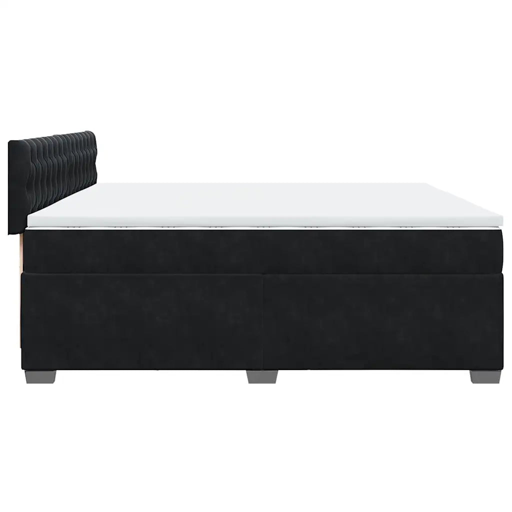 vidaXL Giroletto a Molle con Materasso Nero 200x200 cm in Velluto