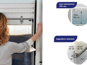 ZANZARIERA STOP INSET BIANCA PER TAPPARELLA MANUALE E MOTORIZZATA 130X160