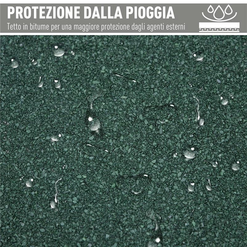 CASETTA PORTA ATTREZZI IN LEGNO DI ABETE A 3 LIVELLI CON TETTO IN BITUME, 77X58X175 CM, GRIGIO
