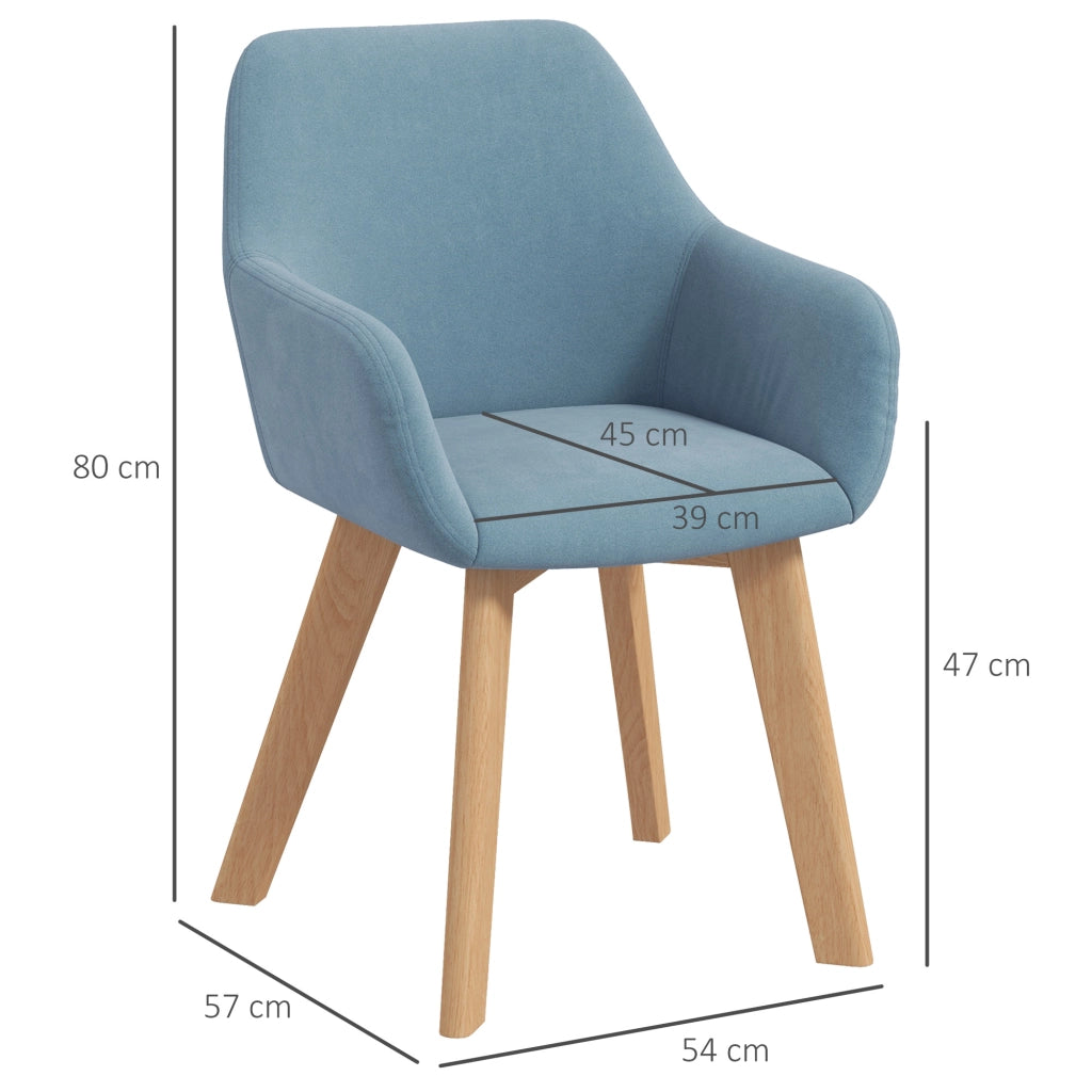Set 2 Sedie da Pranzo Imbottite ¨C zephmum ¨C Tessuto Velluto, Legno, Blu
