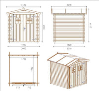 Casetta in legno BRISTOL  cm. 200X200 senza pavimento