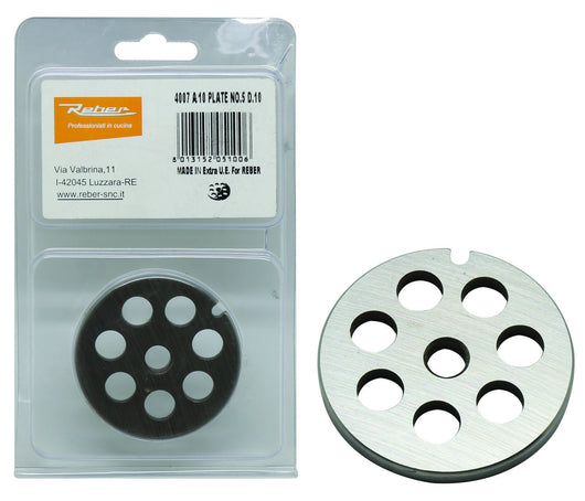 PIASTRA PER TRITACARNE REBER N. 5 FORI MM.10