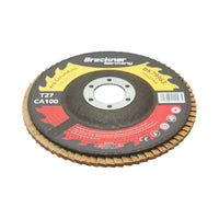 Disco lamellare abrasivo al corindone T27 CA100, 125x22mm per la levigatura/lucidatura di acciaio inossidabile e metallo Breckner Germany