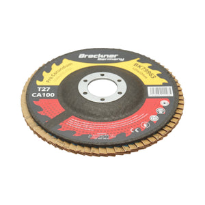 Disco lamellare abrasivo al corindone T27 CA100, 125x22mm per la levigatura/lucidatura di acciaio inossidabile e metallo Breckner Germany