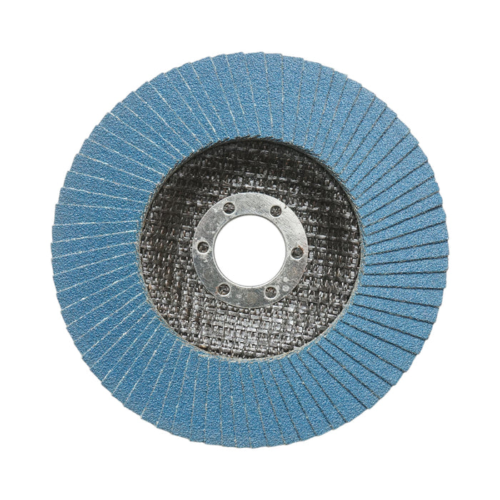 Disco lamellare abrasivo in zirconia T27 ZA120, 125x22mm per levigatura/lucidatura di metalli e acciaio inossidabile Breckner Germany