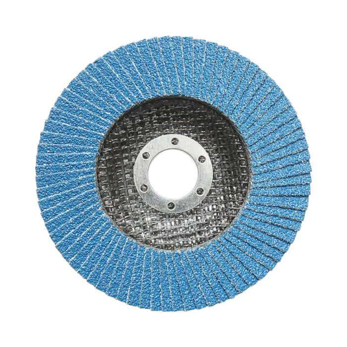 Disco lamellare abrasivo in zirconia T27 ZA40, 125x22mm per levigatura/lucidatura di metalli e acciaio inossidabile Breckner Germany