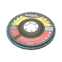 Disco lamellare abrasivo in zirconia T27 ZA40, 125x22mm per levigatura/lucidatura di metalli e acciaio inossidabile Breckner Germany