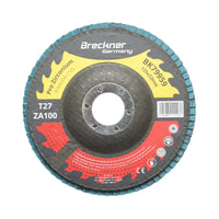 Disco lamellare in zirconia T27 ZA100, 125x22mm per levigatura/lucidatura di metalli e acciaio inossidabile Breckner Germany