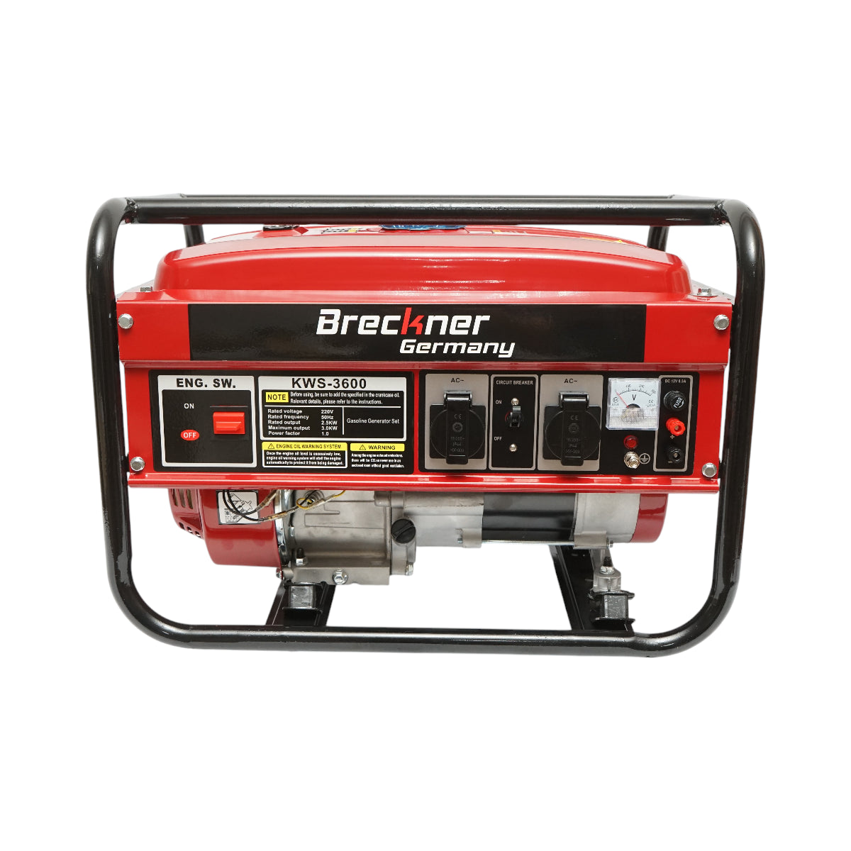 Generatore elettrico a benzina 2,5KW/220V, motore 7,5HP, avviamento manuale Breckner Germany