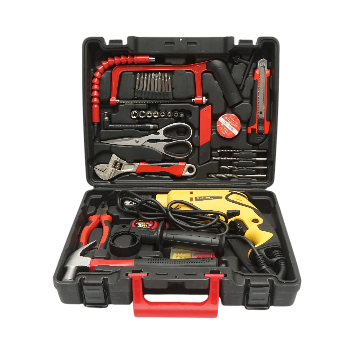 Kit trapano a percussione 600W, 220V, mandrino da 13 mm, velocità 3300 giri/min con 47 pezzi di utensili e attrezzi Breckner Germany