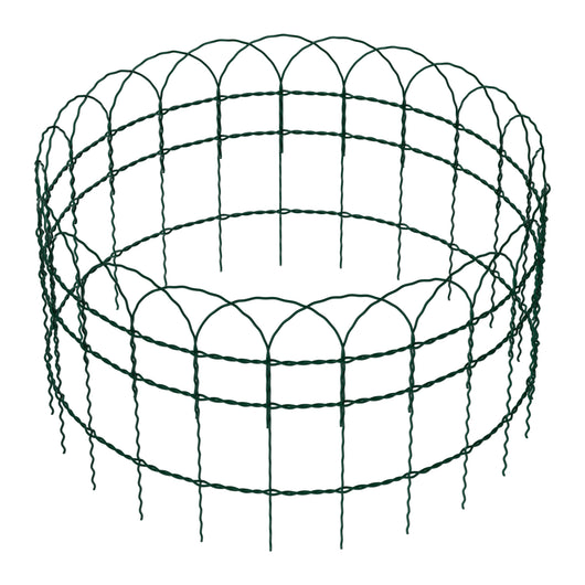 Recinzione giardino 0,4 x 25 m verde, rete metallica in acciaio rivestita in PVC con bordo superiore ad arco, recinzione con maglie 9 x 15 cm, filo Ø 2mm