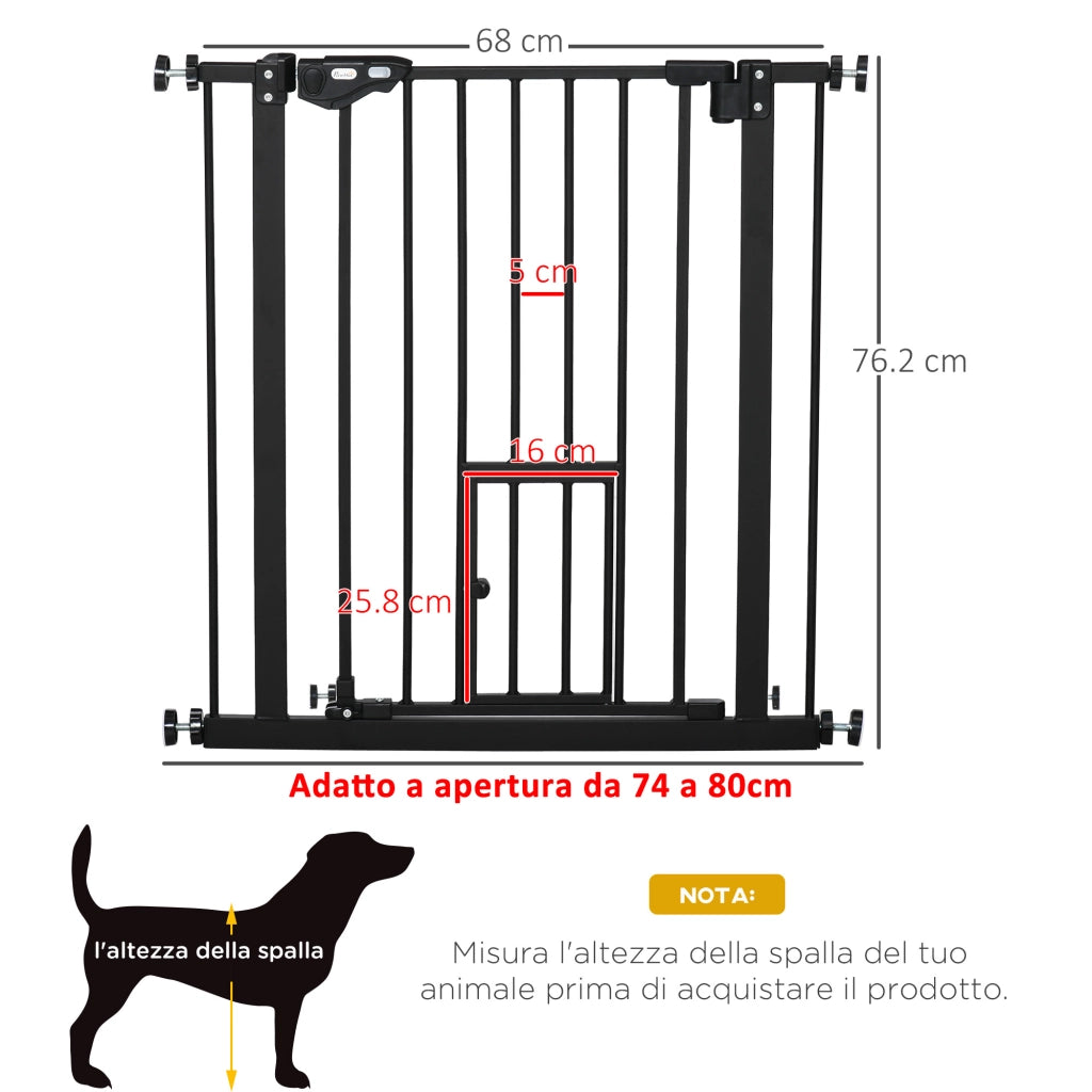 Cancelletto Estensibile per Cani ¨C zephmum ¨C 68x76.2 cm, Nero