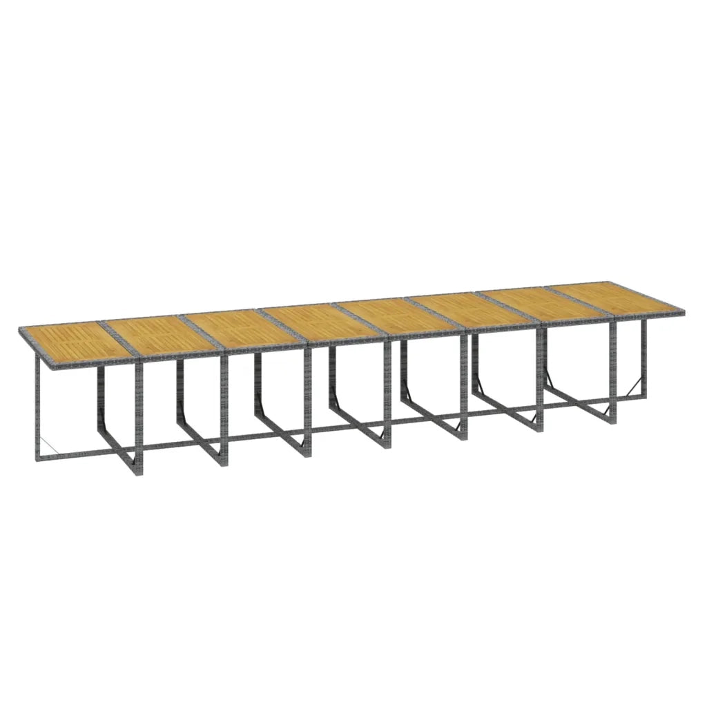 Set da Pranzo per Giardino 21 pz con Cuscini Polyrattan Grigio 3095687