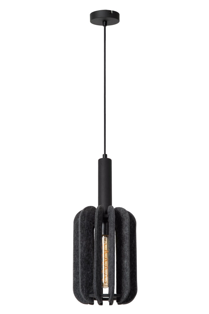 Lampada a sospensione in feltro grigia Rafal E27 40W Lucide