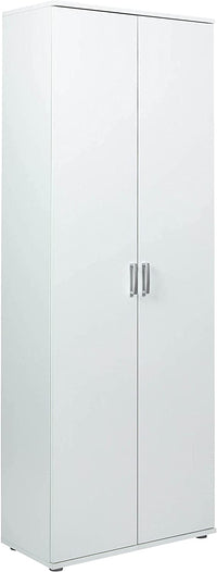 ARMADIO ARCONATI PORTASCOPE 2 ANTE+RIPIANI 70x34x189H LAMINATO BIANCO