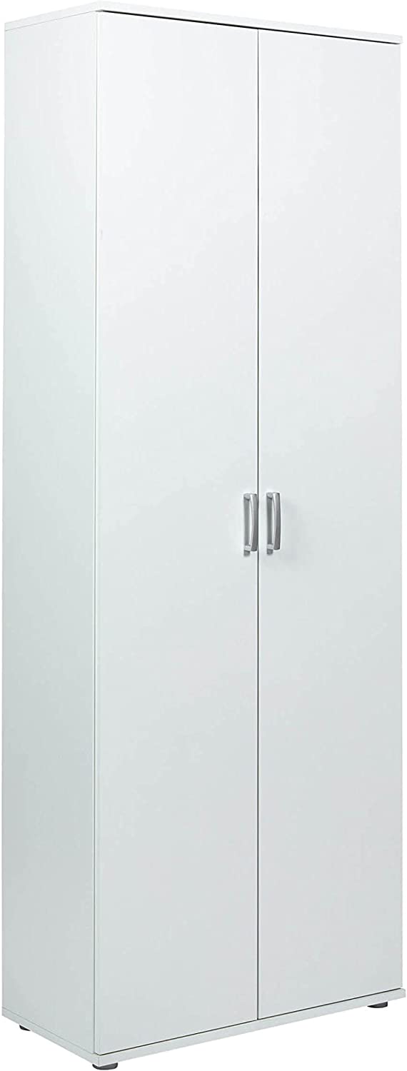 ARMADIO ARCONATI PORTASCOPE 2 ANTE+RIPIANI 70x34x189H LAMINATO BIANCO