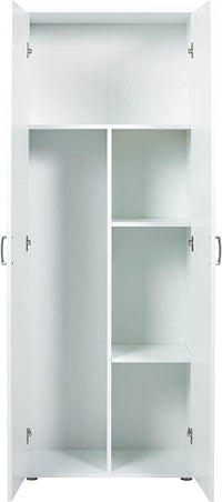 ARMADIO ARCONATI PORTASCOPE 2 ANTE+RIPIANI 70x34x189H LAMINATO BIANCO