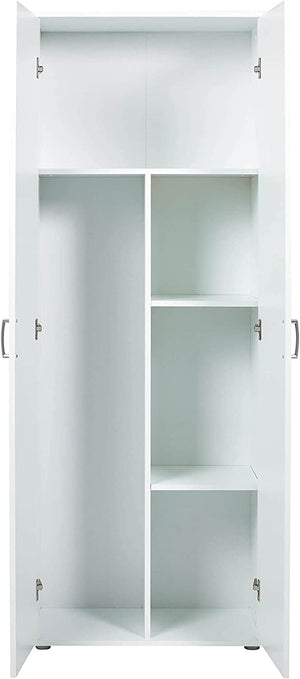 ARMADIO ARCONATI PORTASCOPE 2 ANTE+RIPIANI 70x34x189H LAMINATO BIANCO