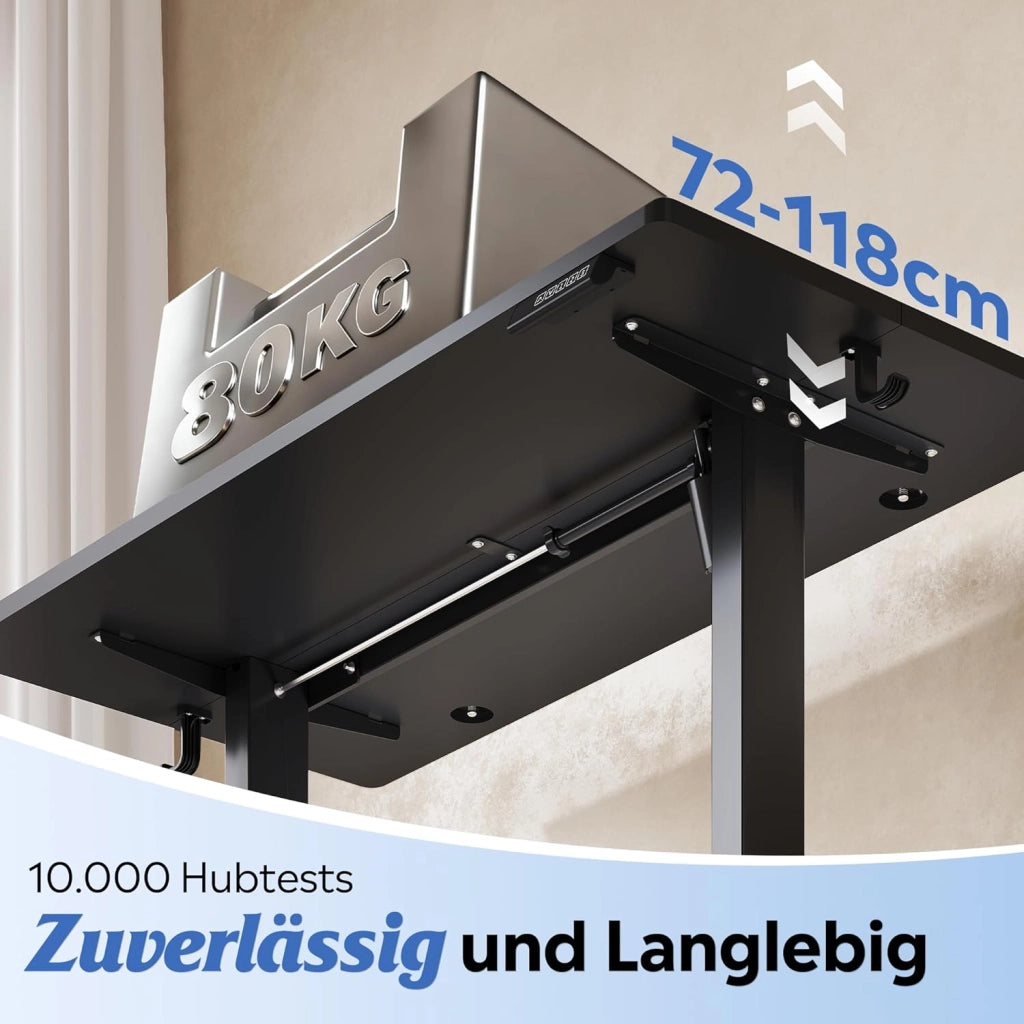Scrivania regolabile in altezza ¨C zephmum ¨C 120x60 cm, nera