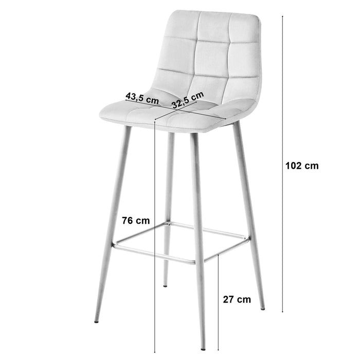 Sgabello Valora TEOTO in velluto nero con gambe dorate, design moderno x4