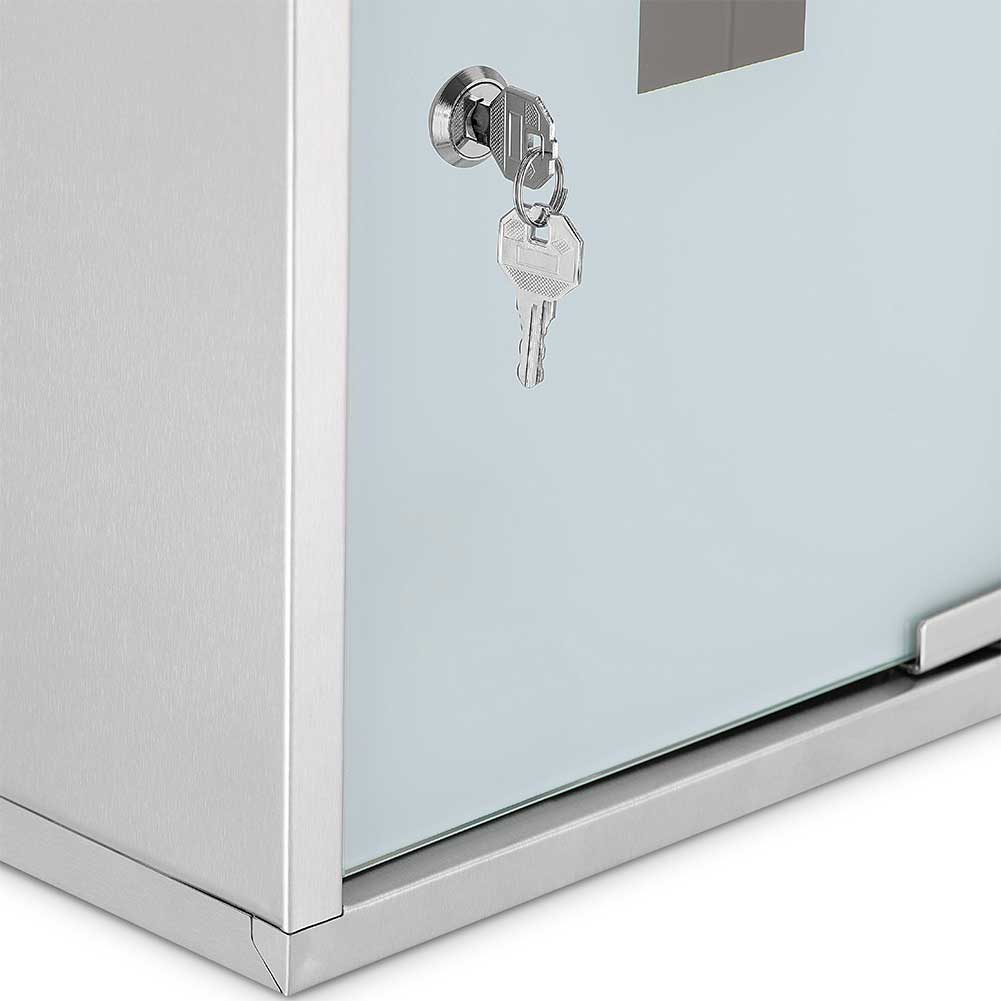 Armadietto Armadio Porta Medicinali Acciaio Inox Vetro Satinato 49  x25 x 12 cm