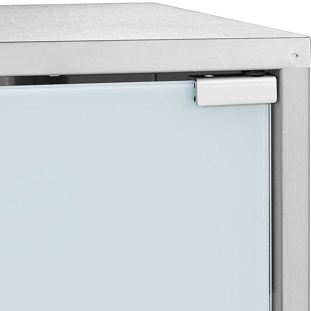 Armadietto Armadio Porta Medicinali Acciaio Inox Vetro Satinato 65,5x36x17 cm