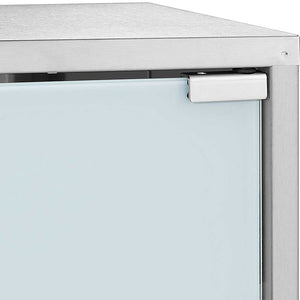 Armadietto Armadio Porta Medicinali Acciaio Inox Vetro Satinato 65,5x36x17 cm