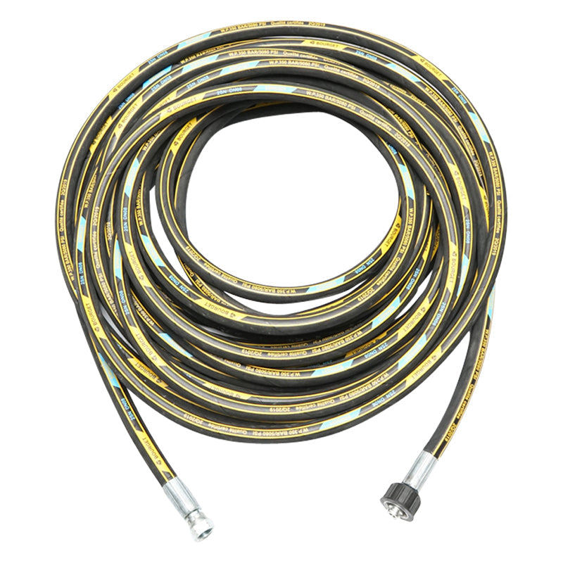 Rotolo di tubo flessibile per lavanderia DN8 1SN da 17 m con spina 22x1,5 mm e raccordo da 3/8 alle estremità