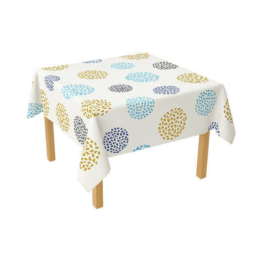 Rotolo tovaglia decorativa in PVC – modello cerchi multicolore Materiale: PVC con supporto tessile (45 g/m²)  Dimensioni rotolo: 1,37 × 20 m Breckner Germany