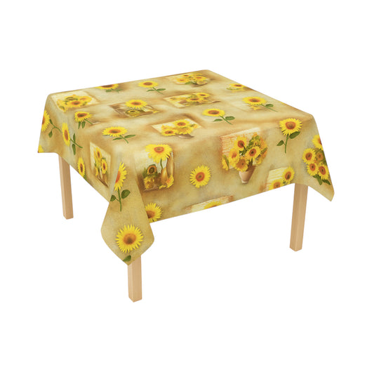 Rotolo tovaglia decorativa in PVC – modello girasole Materiale: PVC con supporto tessile (45 g/m²)  Dimensioni rotolo: 1,37 × 20 m Breckner Germany