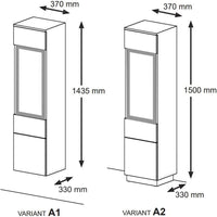 MOBILE COLONNA CREDENZA VETRINA SOGGIORNO AURA 37x33x144 ROVERE NERO OPACO